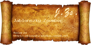 Jablonszky Zsombor névjegykártya