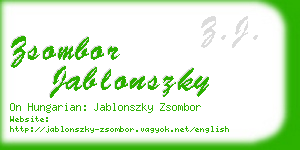 zsombor jablonszky business card